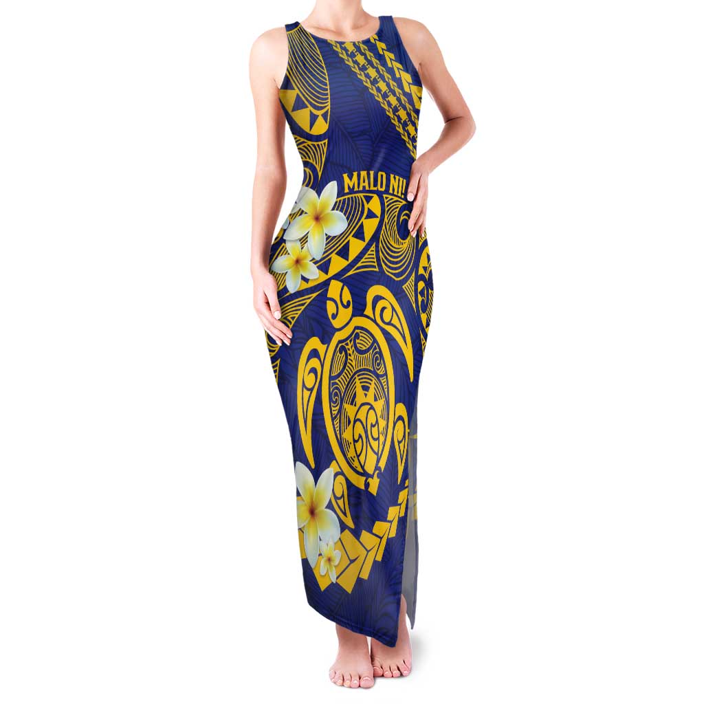 Te Vaiaho o te Gagana Tokelau Tank Maxi Dress Polynesian Turtle - Malo Ni!