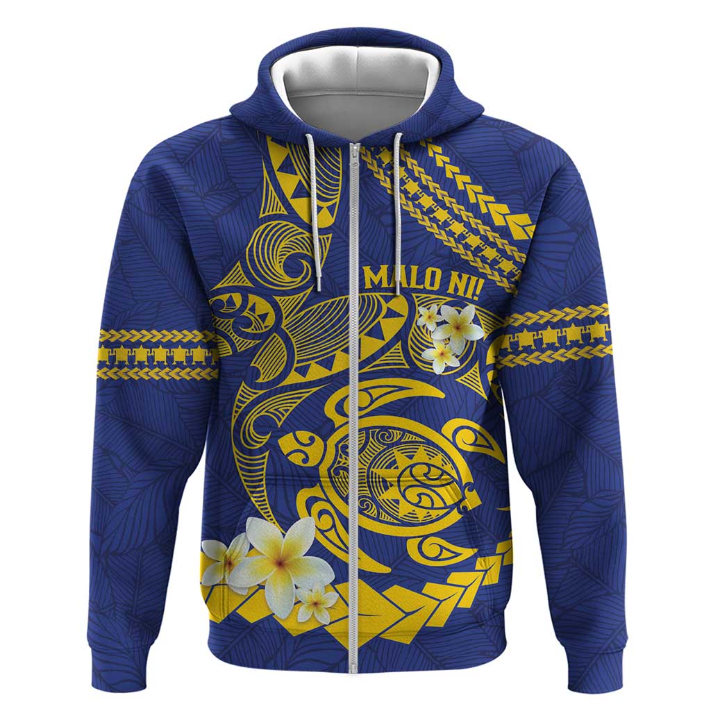Te Vaiaho o te Gagana Tokelau Zip Hoodie Polynesian Turtle - Malo Ni! LT14 Zip Hoodie Blue - Polynesian Pride