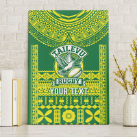 Fiji Tailevu Rugby Custom Canvas Wall Art Go Champions Fijian Tapa Pattern LT14 Without Frame Green - Polynesian Pride