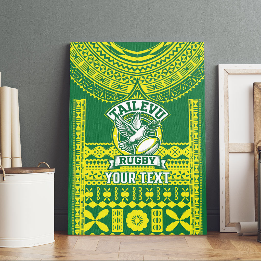 Fiji Tailevu Rugby Custom Canvas Wall Art Go Champions Fijian Tapa Pattern LT14 - Polynesian Pride