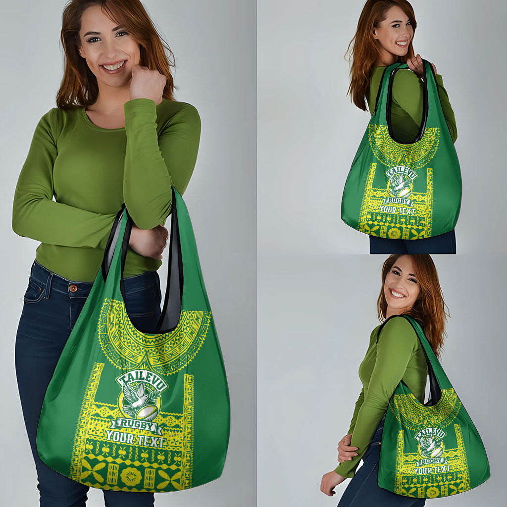 Fiji Tailevu Rugby Custom Grocery Bag Go Champions Fijian Tapa Pattern LT14 - Polynesian Pride