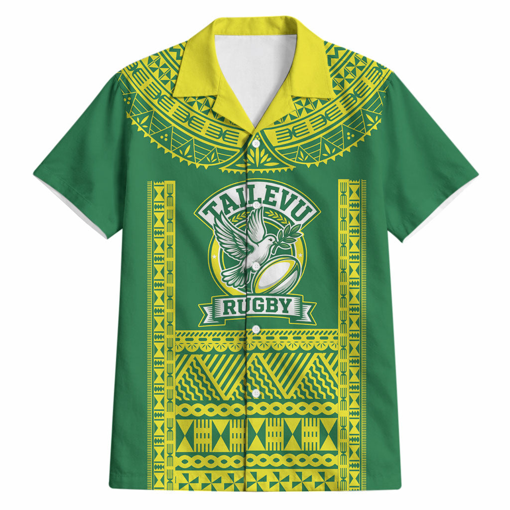 Fiji Tailevu Rugby Custom Hawaiian Shirt Go Champions Fijian Tapa Pattern LT14 Green - Polynesian Pride