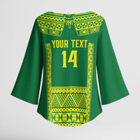 Fiji Tailevu Rugby Custom Kimono Sleeve Blouse Go Champions Fijian Tapa Pattern LT14 - Polynesian Pride
