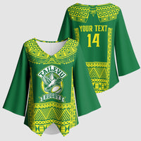 Fiji Tailevu Rugby Custom Kimono Sleeve Blouse Go Champions Fijian Tapa Pattern LT14 - Polynesian Pride