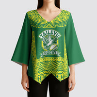 Fiji Tailevu Rugby Custom Kimono Sleeve Blouse Go Champions Fijian Tapa Pattern LT14 - Polynesian Pride
