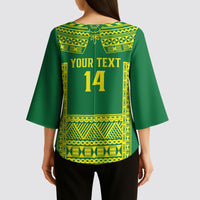 Fiji Tailevu Rugby Custom Kimono Sleeve Blouse Go Champions Fijian Tapa Pattern LT14 - Polynesian Pride