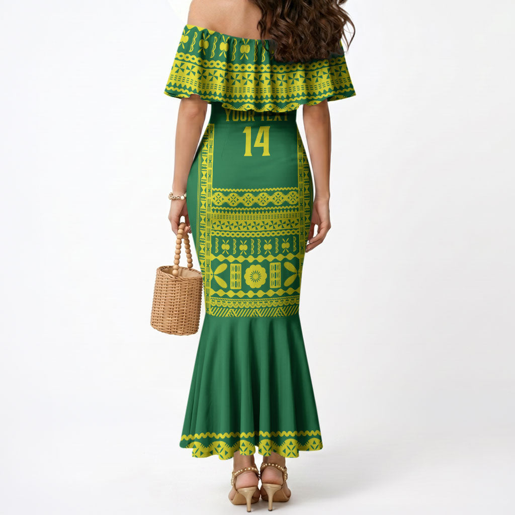 Fiji Tailevu Rugby Custom Mermaid Dress Go Champions Fijian Tapa Pattern LT14 - Polynesian Pride