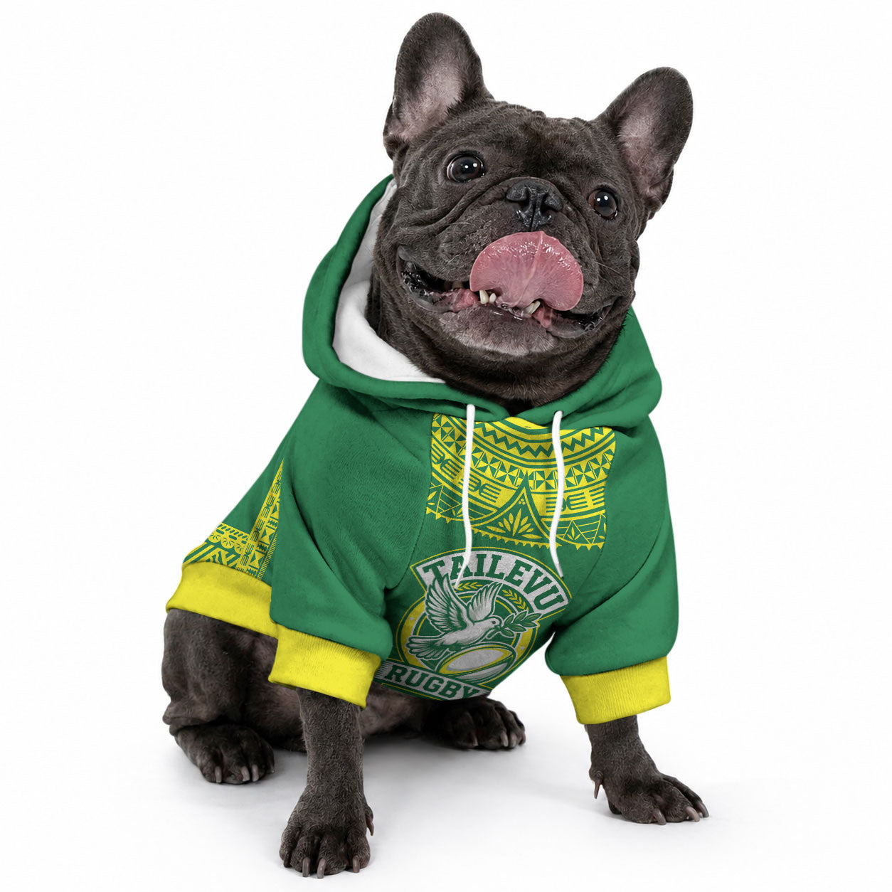 Fiji Tailevu Rugby Custom Pet Hoodie Go Champions Fijian Tapa Pattern LT14 - Polynesian Pride