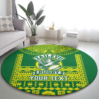 Fiji Tailevu Rugby Custom Round Carpet Go Champions Fijian Tapa Pattern LT14 - Polynesian Pride
