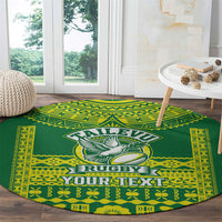Fiji Tailevu Rugby Custom Round Carpet Go Champions Fijian Tapa Pattern LT14 - Polynesian Pride