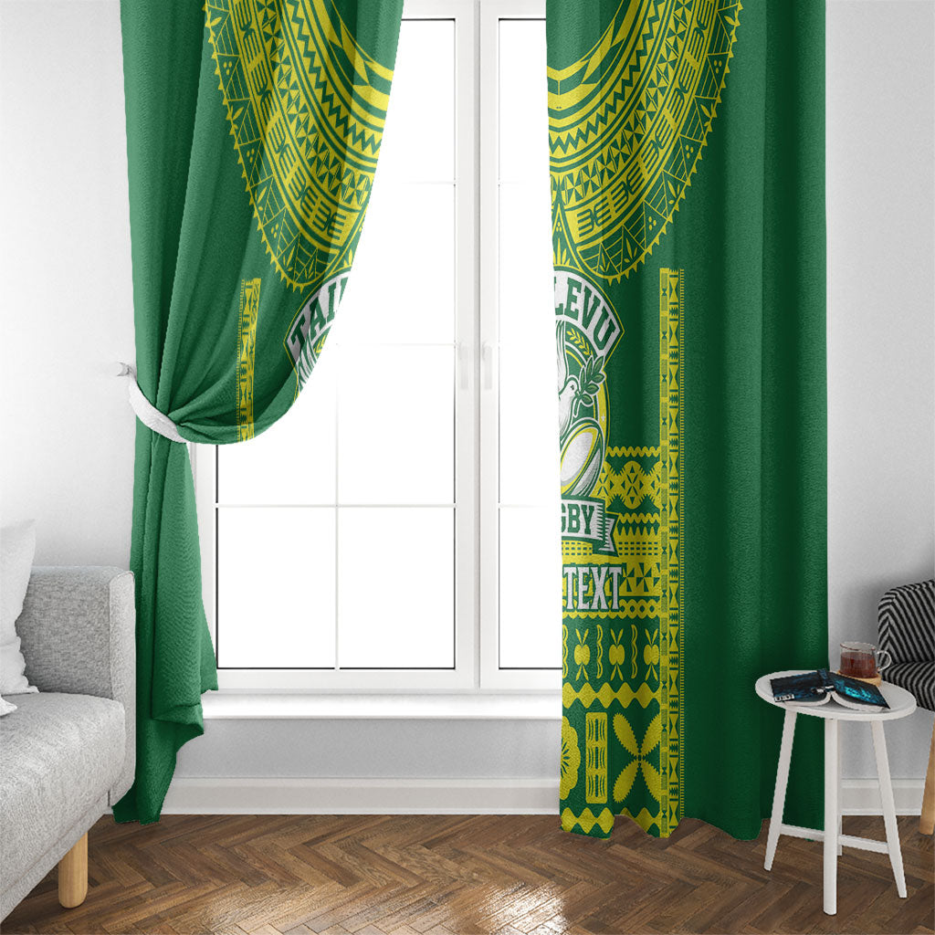 Fiji Tailevu Rugby Custom Window Curtain Go Champions Fijian Tapa Pattern LT14 - Polynesian Pride