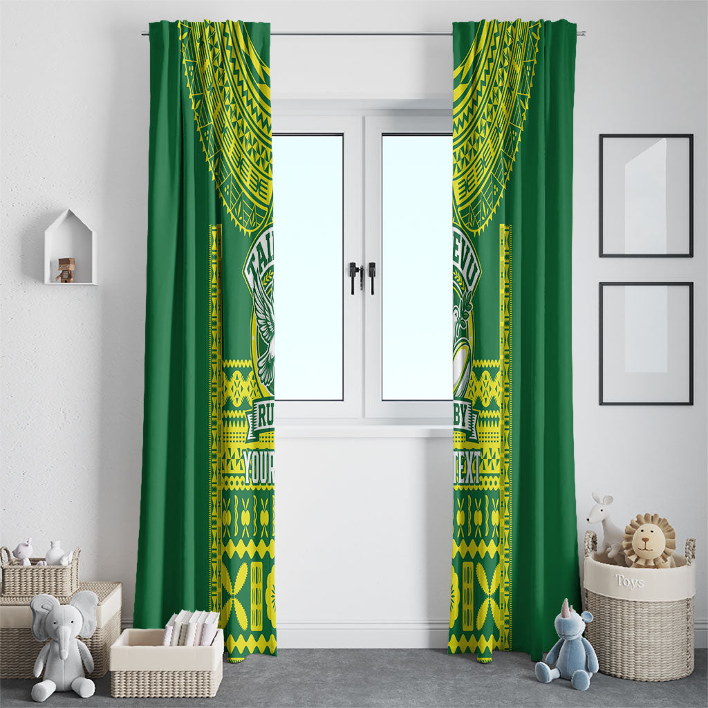 Fiji Tailevu Rugby Custom Window Curtain Go Champions Fijian Tapa Pattern LT14 - Polynesian Pride