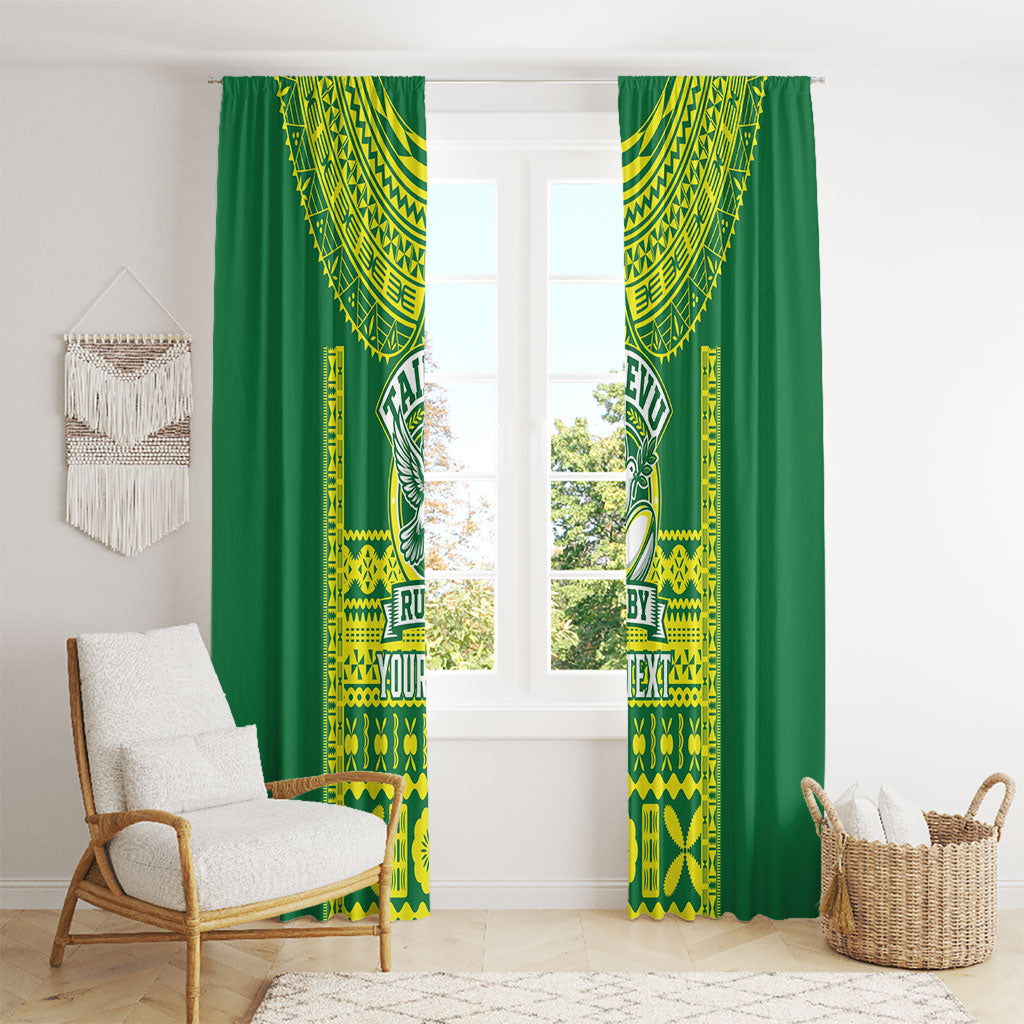 Fiji Tailevu Rugby Custom Window Curtain Go Champions Fijian Tapa Pattern LT14 - Polynesian Pride