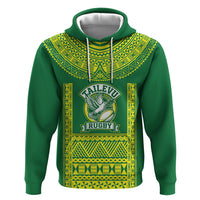 Fiji Tailevu Rugby Custom Zip Hoodie Go Champions Fijian Tapa Pattern LT14 Pullover Hoodie Green - Polynesian Pride