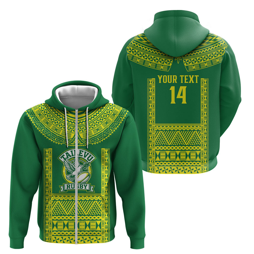 Fiji Tailevu Rugby Custom Zip Hoodie Go Champions Fijian Tapa Pattern LT14 - Polynesian Pride