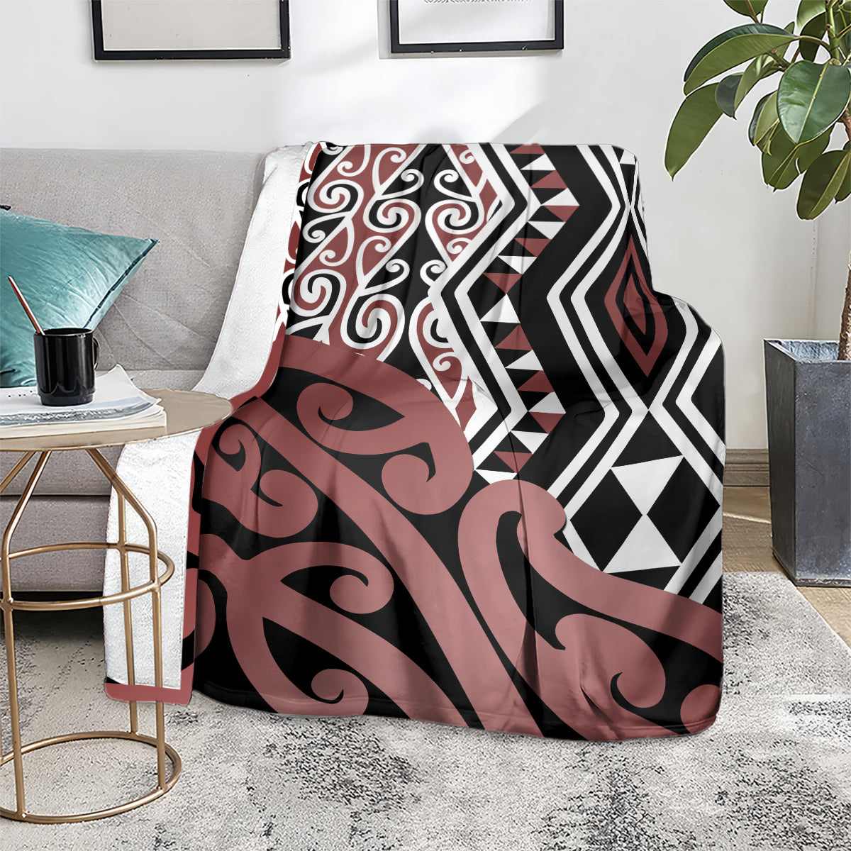 New Zealand Blanket Aotearoa Kowhaiwhai Mix Taniko Art LT14 - Polynesian Pride