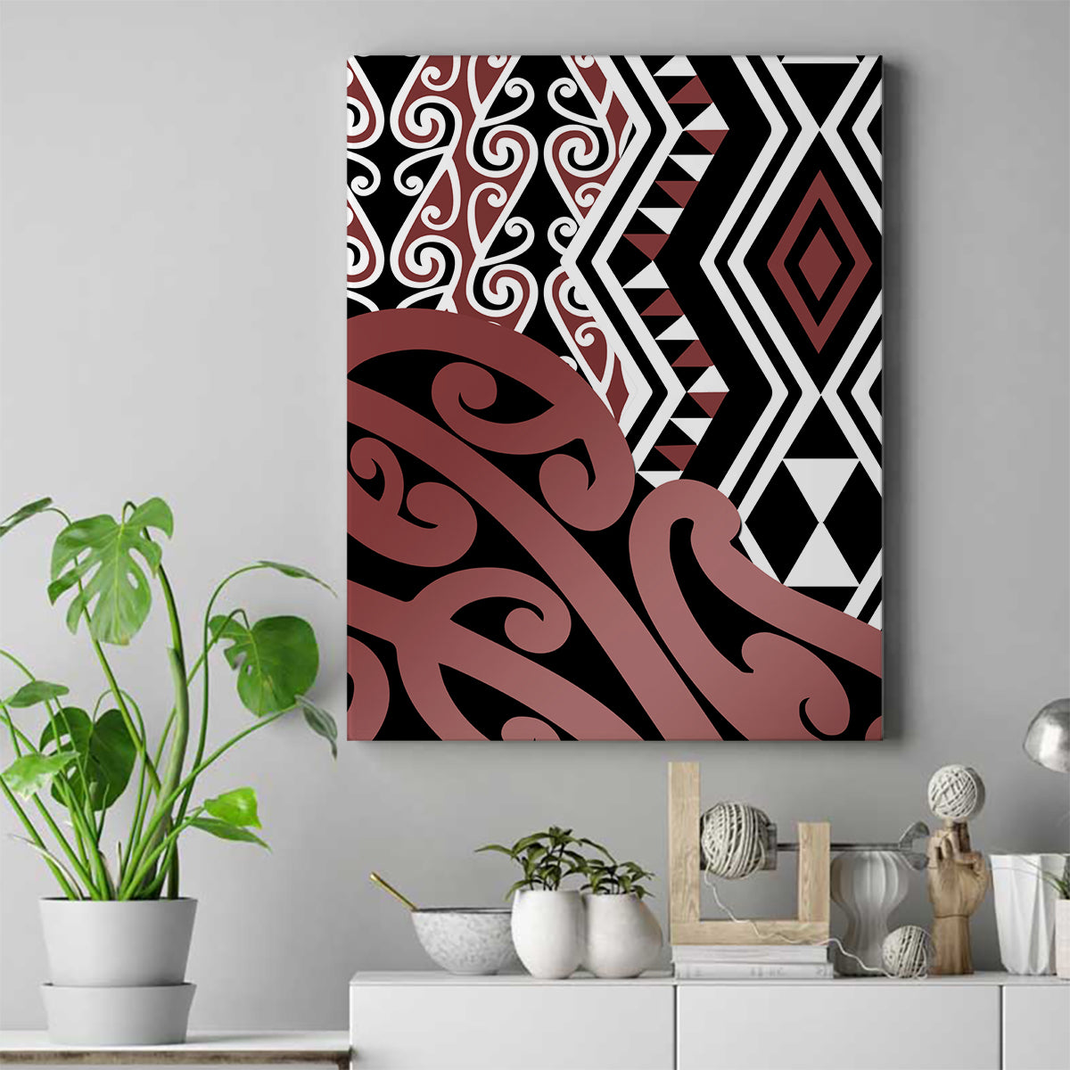 Tonga retailer Samoa Islands Mixed Tribal Flag Art Canvas Artwork