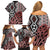 New Zealand Family Matching Off Shoulder Short Dress and Hawaiian Shirt Aotearoa Kowhaiwhai Mix Taniko Art LT14 - Polynesian Pride