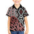 New Zealand Family Matching Off Shoulder Short Dress and Hawaiian Shirt Aotearoa Kowhaiwhai Mix Taniko Art LT14 Son's Shirt Brown - Polynesian Pride