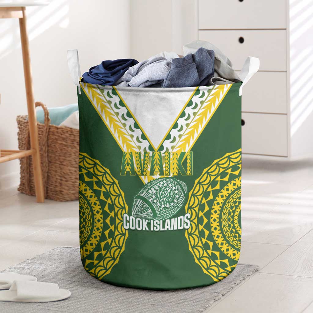 Avaiki Cook Islands Rugby Laundry Basket Kuki Airani Tatau Green LT14 Green - Polynesian Pride