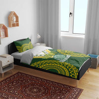 Avaiki Cook Islands Rugby Bedding Set Kuki Airani Tatau Green LT14 - Polynesian Pride