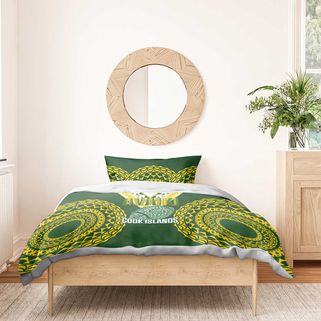 Avaiki Cook Islands Rugby Bedding Set Kuki Airani Tatau Green LT14 - Polynesian Pride