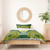 Avaiki Cook Islands Rugby Bedding Set Kuki Airani Tatau Green LT14 - Polynesian Pride