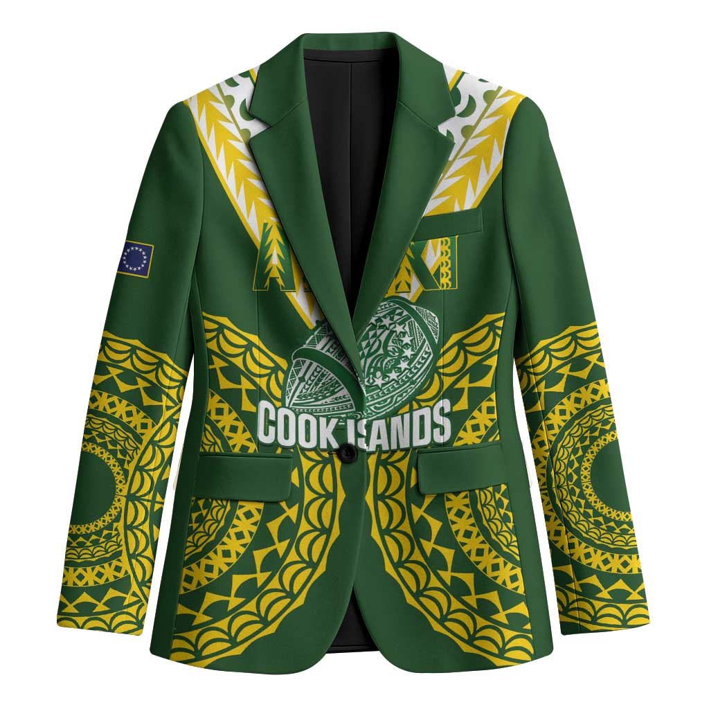 Custom Avaiki Cook Islands Rugby Blazer Kuki Airani Tatau Green LT14 Unisex Green - Polynesian Pride