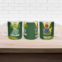 Custom Avaiki Cook Islands Rugby Ceramic Mug Kuki Airani Tatau Green LT14 - Polynesian Pride