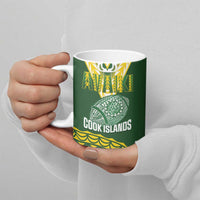 Custom Avaiki Cook Islands Rugby Ceramic Mug Kuki Airani Tatau Green LT14 - Polynesian Pride