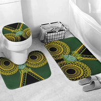 Avaiki Cook Islands Rugby Bathroom Set Kuki Airani Tatau Black LT14 Mat Set Only (3 pcs) One Size Black - Polynesian Pride