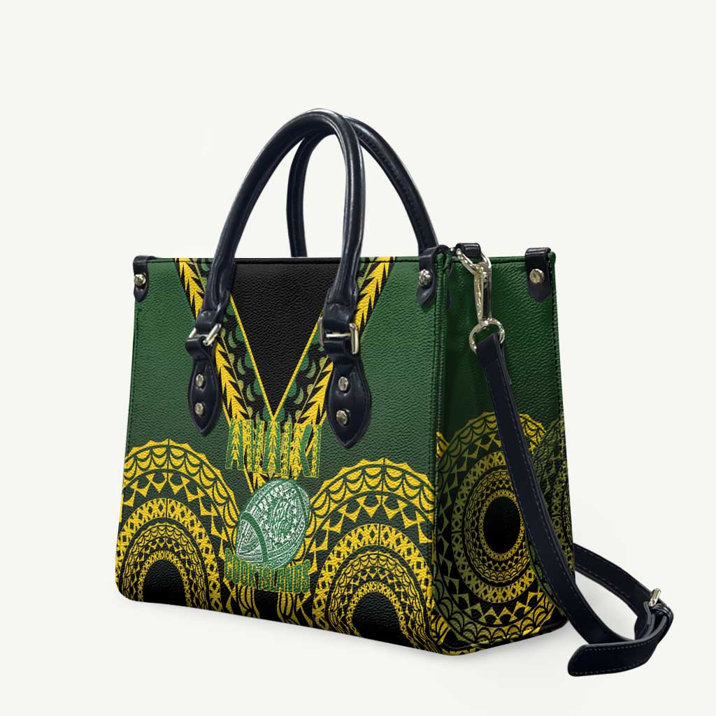 Avaiki Cook Islands Rugby Leather Bag Kuki Airani Tatau Black LT14 Black - Polynesian Pride