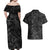 Polynesia Couples Matching Off Shoulder Maxi Dress and Hawaiian Shirt Polynesian Pattern Mix Plumeria Black LT14 - Polynesian Pride