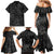 Polynesia Family Matching Mermaid Dress and Hawaiian Shirt Polynesian Pattern Mix Plumeria Black LT14 - Polynesian Pride