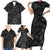 Polynesia Family Matching Short Sleeve Bodycon Dress and Hawaiian Shirt Polynesian Pattern Mix Plumeria Black LT14 - Polynesian Pride