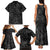 Polynesia Family Matching Tank Maxi Dress and Hawaiian Shirt Polynesian Pattern Mix Plumeria Black LT14 - Polynesian Pride