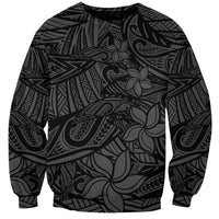 Polynesia Sweatshirt Polynesian Pattern Mix Plumeria Black LT14 Unisex Black - Polynesian Pride