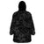 Polynesia Wearable Blanket Hoodie Polynesian Pattern Mix Plumeria Black LT14 - Polynesian Pride