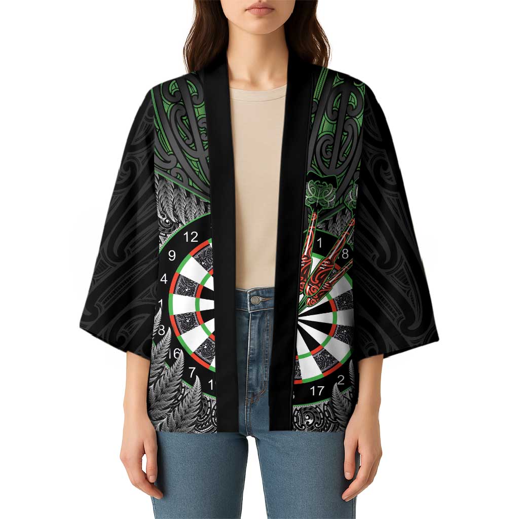 Personalised New Zealand Darts Kimono Dartboard Maori Fern Puhoro Art LT14 - Polynesian Pride