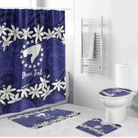 Personalised Cook Islands Pukapuka Bathroom Set Tiare Maori Polynesian Waves Tattoo LT14 Bathroom Set (4 pcs) Blue - Polynesian Pride