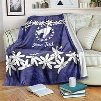 Personalised Cook Islands Pukapuka Blanket Tiare Maori Polynesian Waves Tattoo LT14 Blue - Polynesian Pride