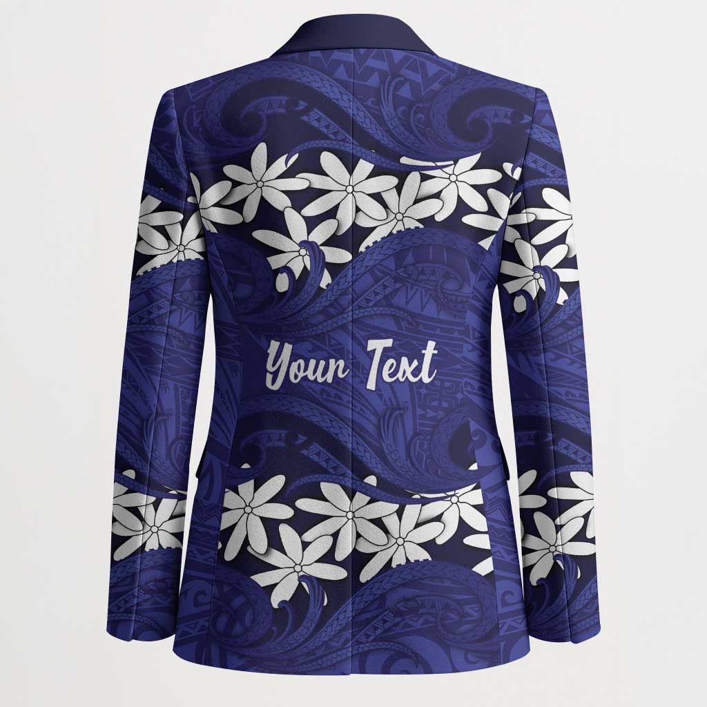 Personalised Cook Islands Pukapuka Blazer Tiare Maori Polynesian Waves Tattoo LT14 - Polynesian Pride