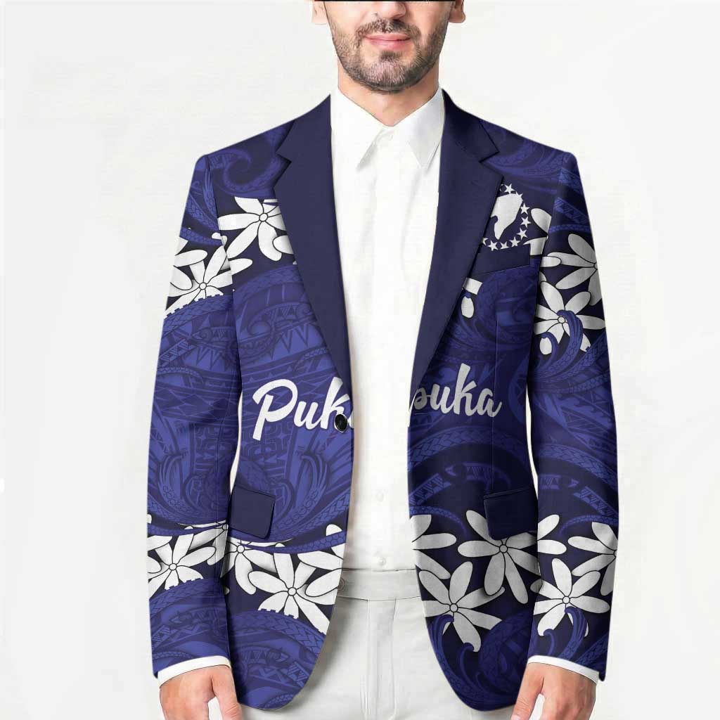 Personalised Cook Islands Pukapuka Blazer Tiare Maori Polynesian Waves Tattoo LT14 - Polynesian Pride