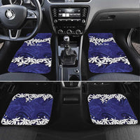 Personalised Cook Islands Pukapuka Car Mats Tiare Maori Polynesian Waves Tattoo LT14 Set 4pcs Blue - Polynesian Pride