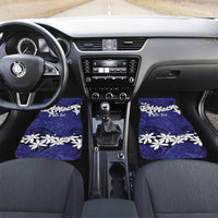 Personalised Cook Islands Pukapuka Car Mats Tiare Maori Polynesian Waves Tattoo LT14 Set 2pcs - Front Blue - Polynesian Pride