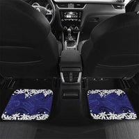 Personalised Cook Islands Pukapuka Car Mats Tiare Maori Polynesian Waves Tattoo LT14 Set 2pcs - Back Blue - Polynesian Pride