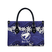 Personalised Cook Islands Pukapuka Leather Bag Tiare Maori Polynesian Waves Tattoo LT14 - Polynesian Pride