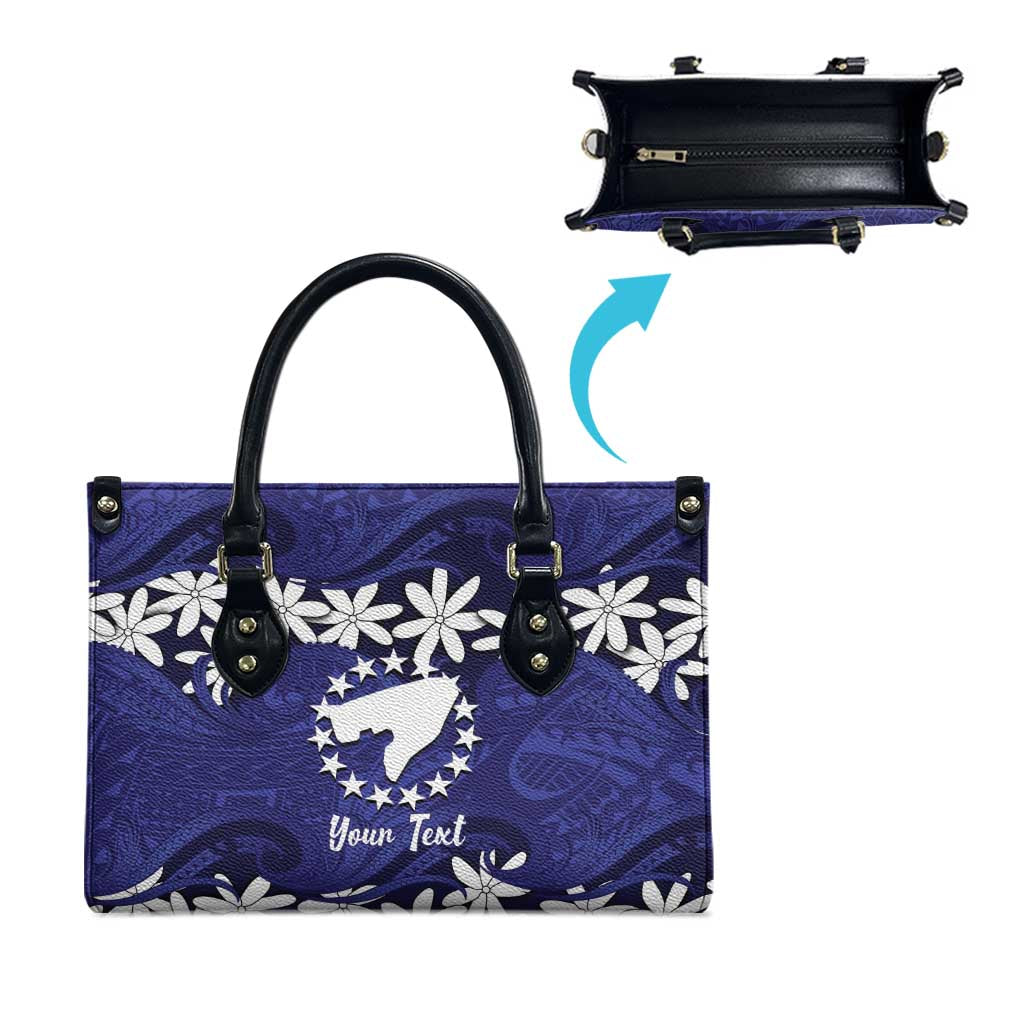 Personalised Cook Islands Pukapuka Leather Bag Tiare Maori Polynesian Waves Tattoo LT14 - Polynesian Pride