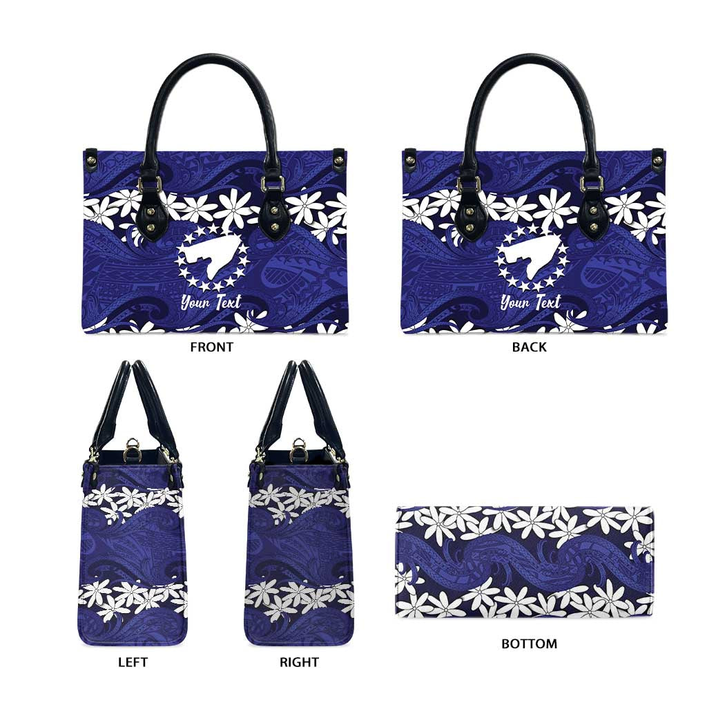 Personalised Cook Islands Pukapuka Leather Bag Tiare Maori Polynesian Waves Tattoo LT14 - Polynesian Pride
