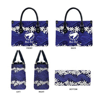 Personalised Cook Islands Pukapuka Leather Bag Tiare Maori Polynesian Waves Tattoo LT14 - Polynesian Pride